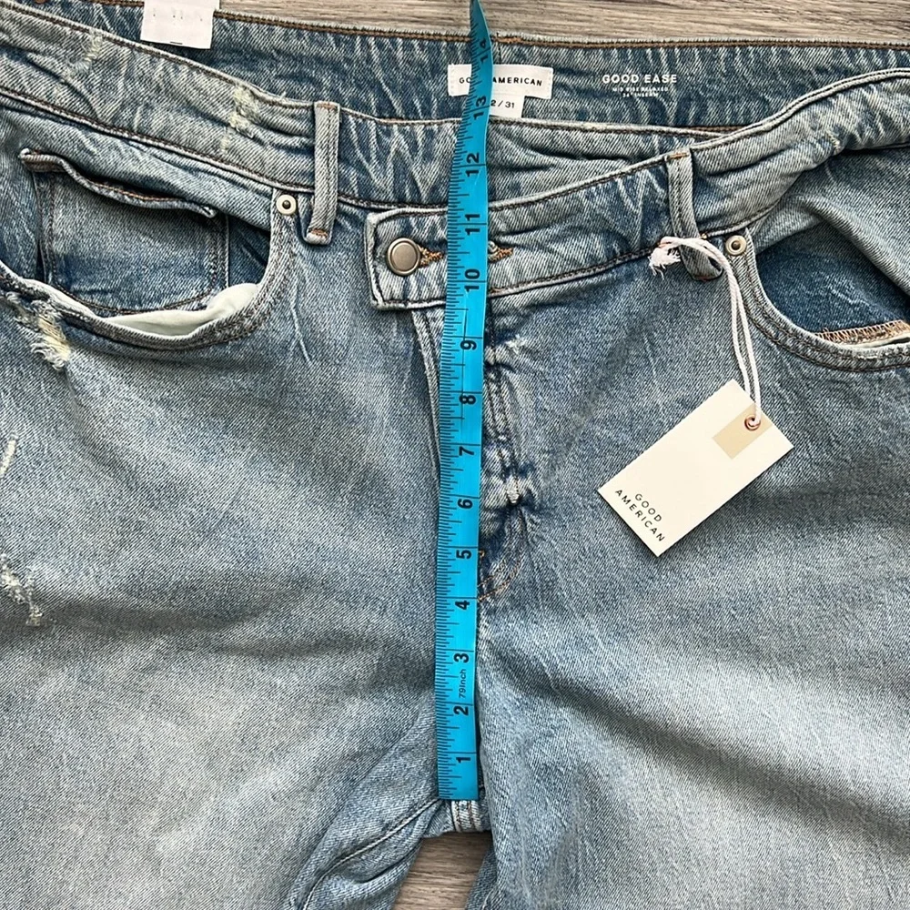 Good American Classic Blue Wide-Leg Jeans